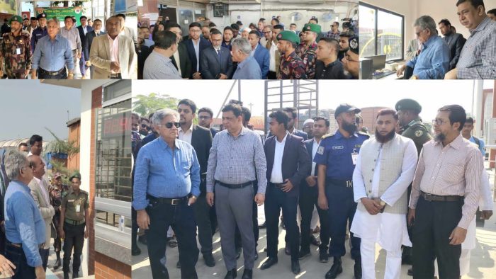 বেনাপোল স্থলবন্দর পরিদর্শন করেন নৌ-পরিবহন মন্ত্রণালয়ের উপদেষ্টা