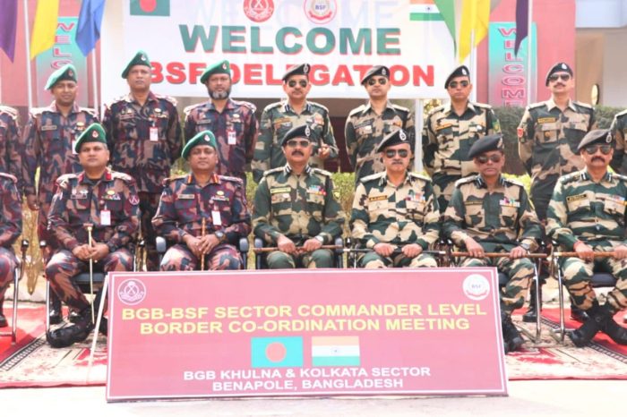 বেনাপোলে বিজিবি ও বিএসএফ এর পতাকা বৈঠক