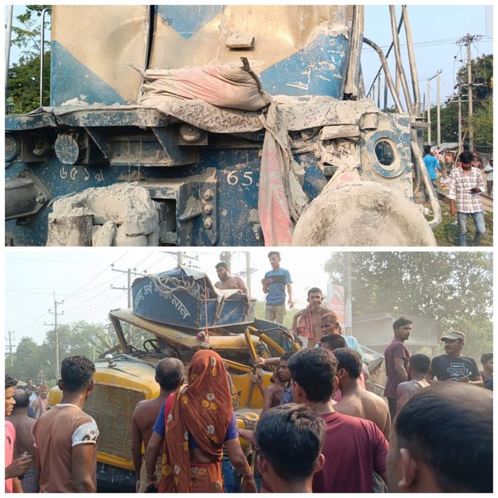 ট্রেন ও ট্রাকের ভয়ানক সংঘর্ষ শার্শায়, আহত ২।