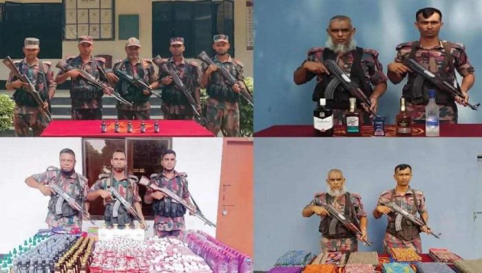 বেনাপোল সীমান্তে ছয় লক্ষাধিক টাকার, বিদেশি পণ্য ও মাদকদ্রব্য আটক।