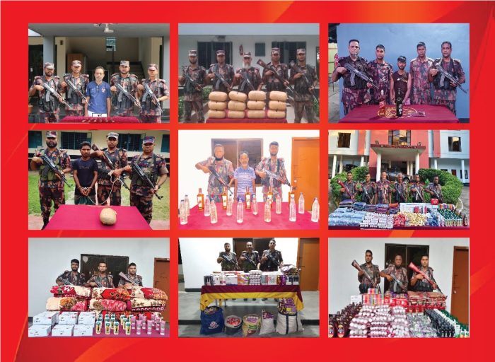 বেনাপোলে জুন মাসেই বহু আসামিসহ ৭ কোটি ২৬ লক্ষ টাকার স্বর্ণ, মাদক ও ভারতীয় চোরাচালানি আটক।